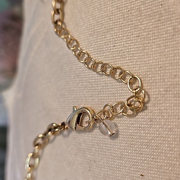 Vintage Napier Goldtone w/Blue Pendant & Blue Beaded Necklace - Picture 4 of 5